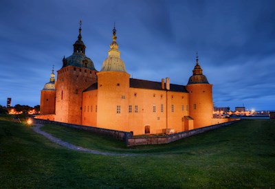 Schloss Kalmar in der Abenddämmerung