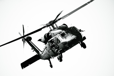 Black Hawk in zwart-wit