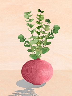 Eukalyptus i lyserød vase 2