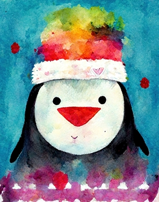 Pingüino festivo