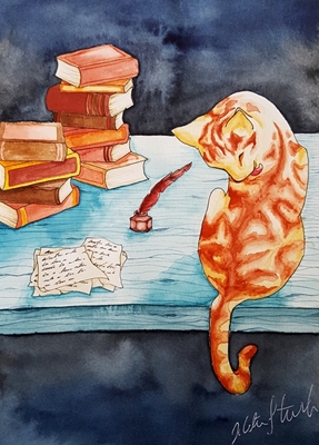 Katter och böcker