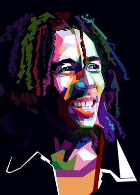 Bob Marley en wpap pop art