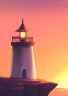 Beautiful lighthouse in sunset