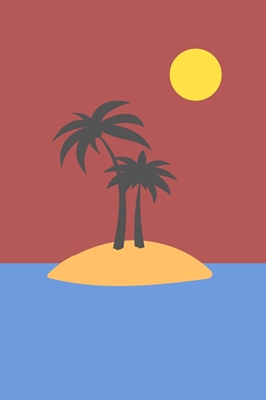 Øy med palmer