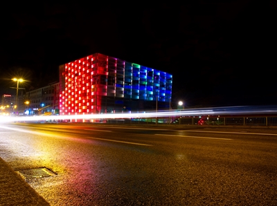 Ars Electronica Linz por la noche