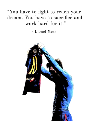 Lionel Messi sitat plakat