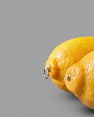 Limão com piercing