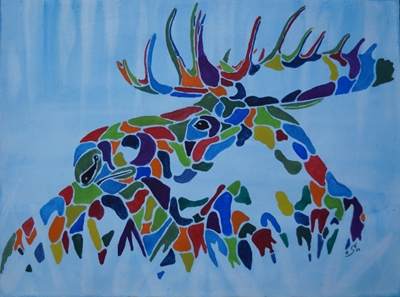 Moose in meadow