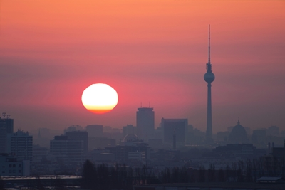 Alba del paesaggio urbano di Berlino