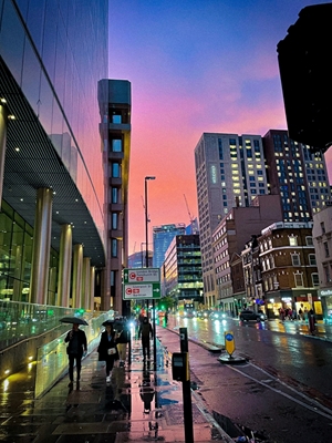 Pôr-do-sol da cidade em Londres