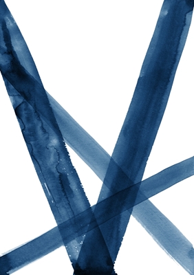 Blaues Aquarell Linien 2