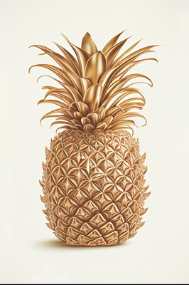 Golden pineapple - white posters & prints by Gabriel Alenius - Printler