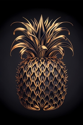 Gouden ananas - zwart
