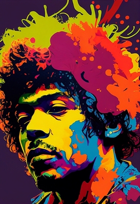 Hendrix vibrante na arte pop