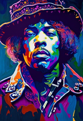 Levendige Hendrix Pop Art Stijl
