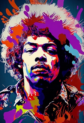 Levendige Hendrix Pop Art Stijl