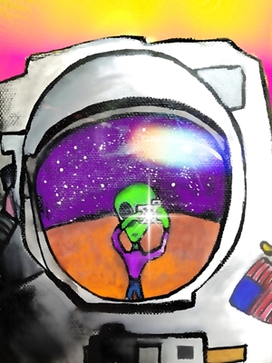Astronaut und Alien