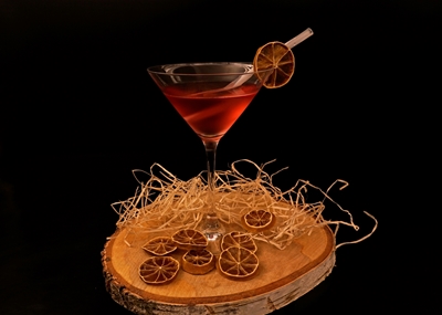 Natura morta cocktail mirtillo rosso 
