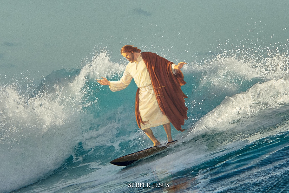 Surfer Jesus posters & prints by Bekir Ceylan Printler