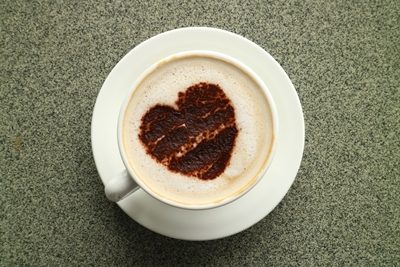 Cappuccino latte art hart 