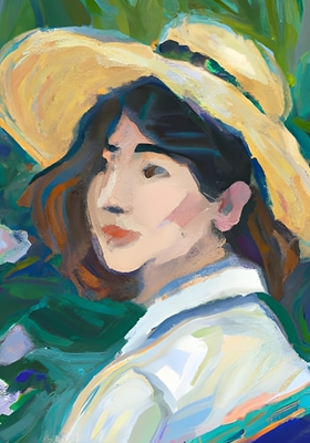 Strawhat Kvinde á Monet