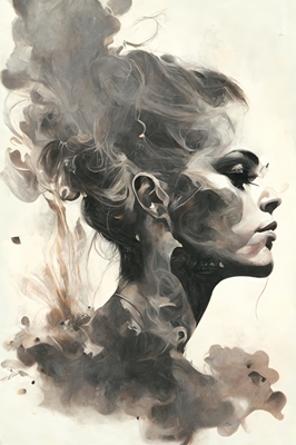 Abstrakt portrett av røyk
