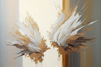 Złote abstrakcyjne skrzydła
