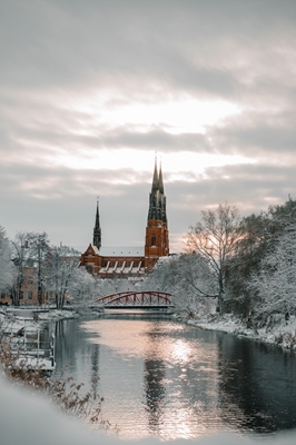 Uppsala domkirke i vinterantrekk