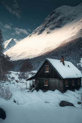 Altes norwegisches Hüttenleben