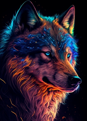  Neonowy wilk