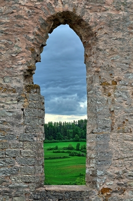 From inside the ruin