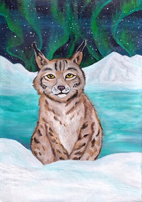 Lynx In the Aurora