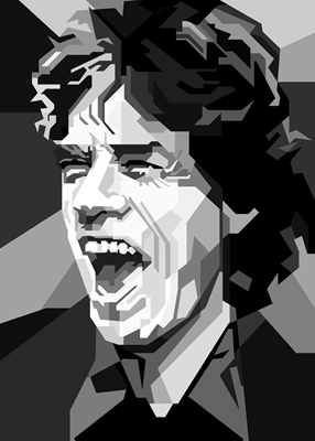 Mick Jagger Svart Affisch