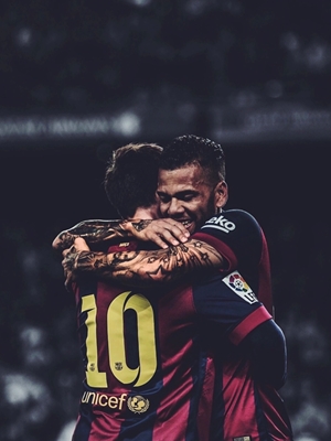 Messi et Dani Alves