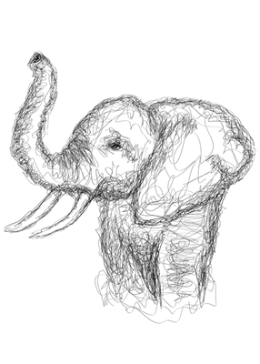 Klottrad elefant