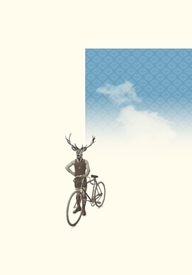 Hirsch mit Fahrrad