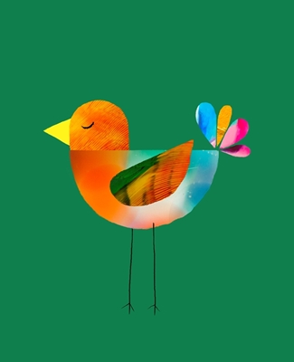 Färgglad fågel