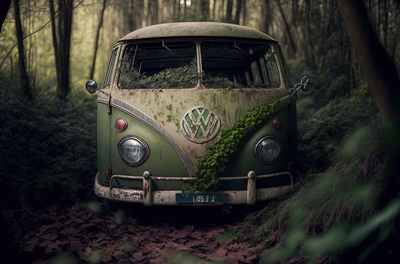 Volkswagen Type 2 w lesie