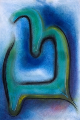 Abstrakta former - blå - grön