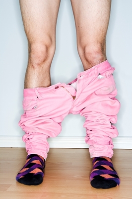 Růžové punkové kalhoty