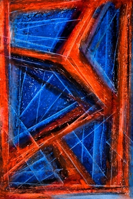 Blue and orange red - abstract