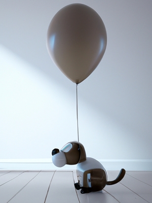 Cão balão moderno
