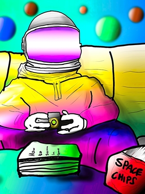 Spelaffisch Astronaut Gamer