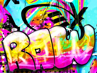 Graffiti farverig urban kunst 
