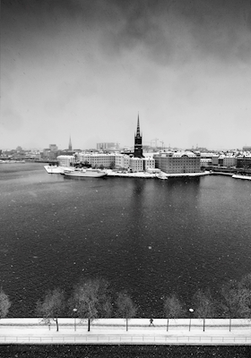 Snow Covered Stockholm BW