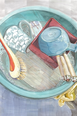 The blue dish tub