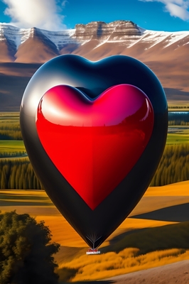 Hjerteformet varmluftsballong