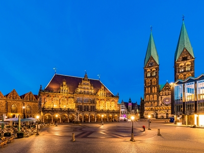 Rådhuset och katedralen i Bremen