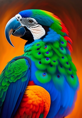 Färgglada ara papegojor