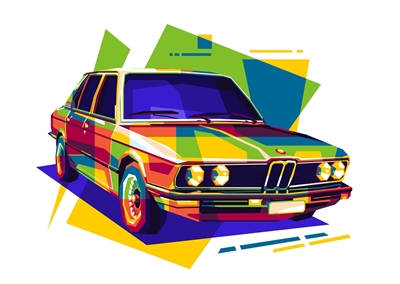 BMW E-12 Retro Car Pop Art